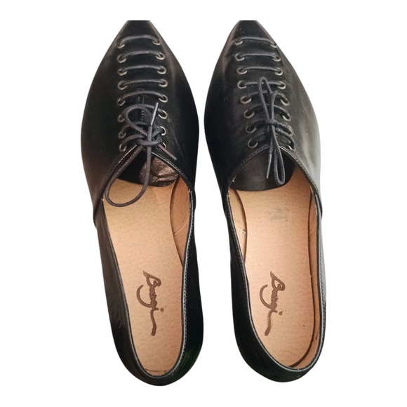 Bangi Handmade Leather Black Lace Up Shoes Size 38 - Picture 2 of 6